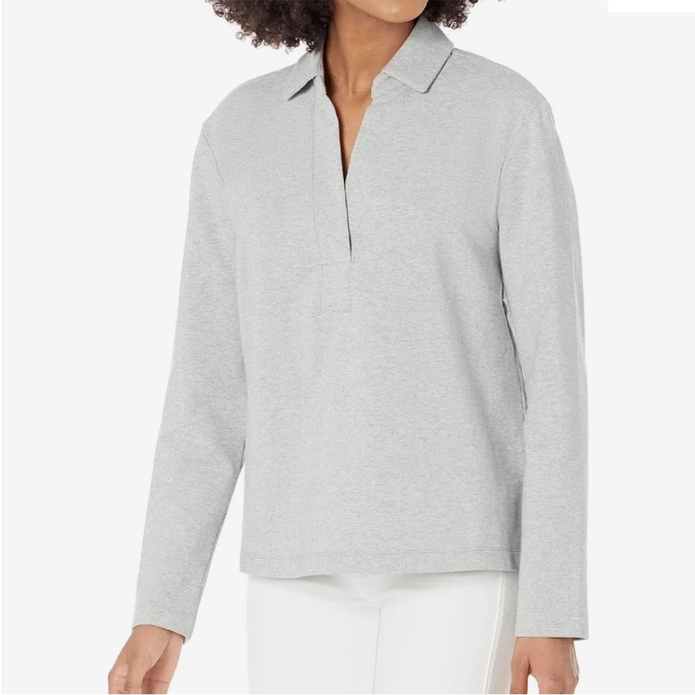 Lilly Pulitzer Emalia Top Heathered Seaside Grey shimmer XS NWT